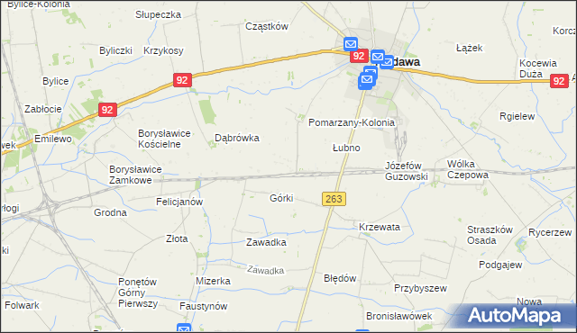 mapa Pomarzany Fabryczne, Pomarzany Fabryczne na mapie Targeo