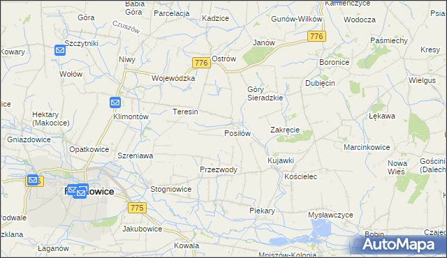 mapa Posiłów, Posiłów na mapie Targeo