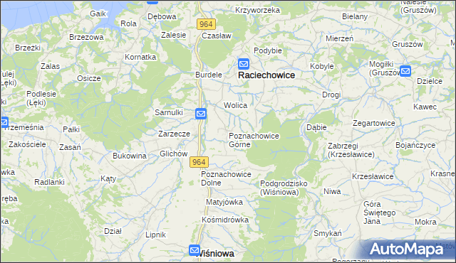 mapa Poznachowice Górne, Poznachowice Górne na mapie Targeo