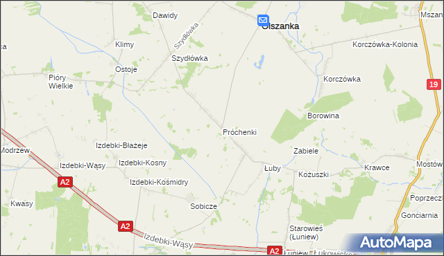 mapa Próchenki, Próchenki na mapie Targeo