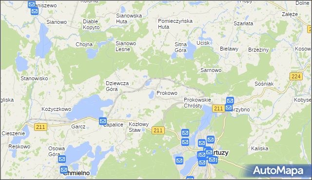 mapa Prokowo, Prokowo na mapie Targeo