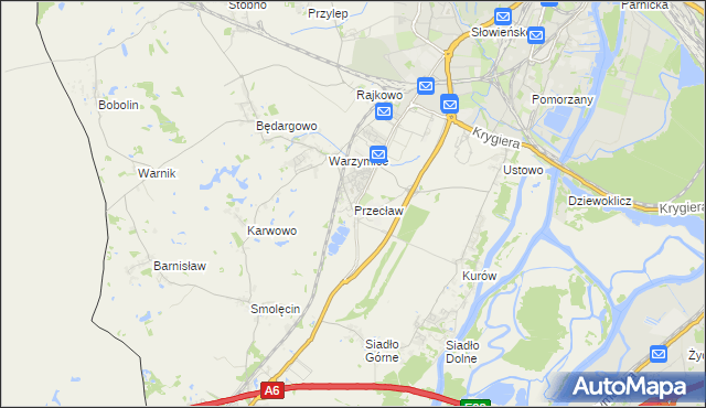 mapa Przecław gmina Kołbaskowo, Przecław gmina Kołbaskowo na mapie Targeo