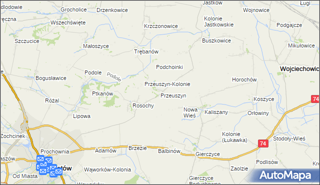 mapa Przeuszyn, Przeuszyn na mapie Targeo