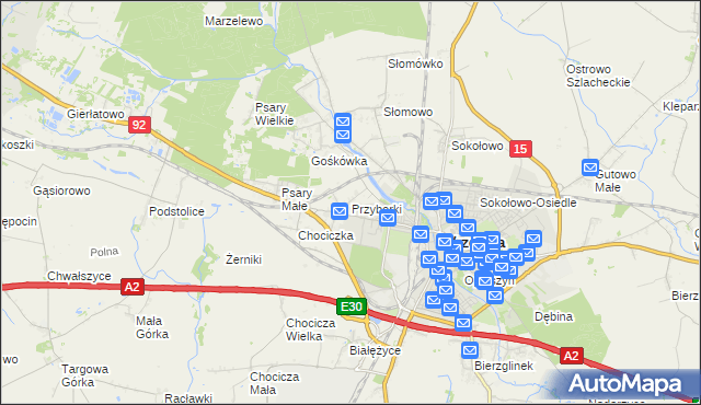 mapa Przyborki, Przyborki na mapie Targeo