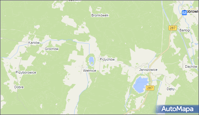 mapa Przychów, Przychów na mapie Targeo