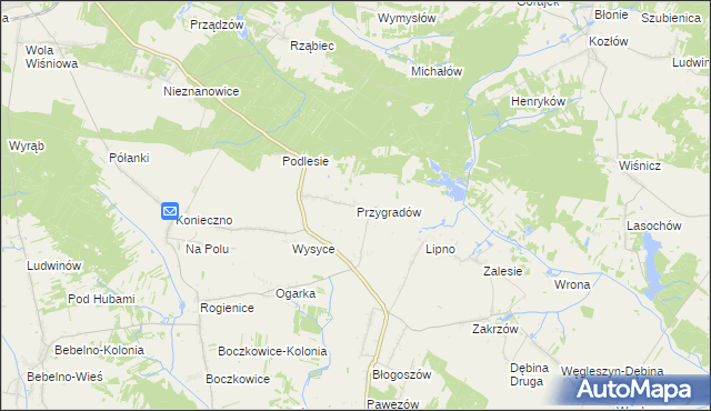mapa Przygradów, Przygradów na mapie Targeo