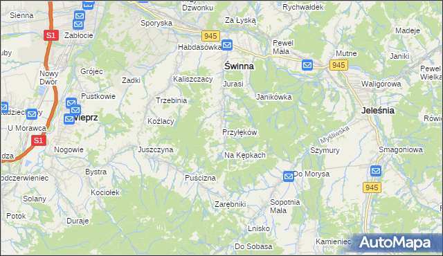 mapa Przyłęków, Przyłęków na mapie Targeo