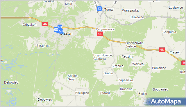 mapa Przymiłowice Gajówka, Przymiłowice Gajówka na mapie Targeo