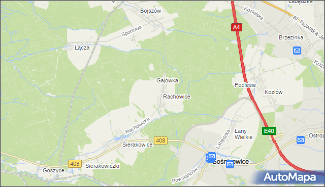 mapa Rachowice, Rachowice na mapie Targeo
