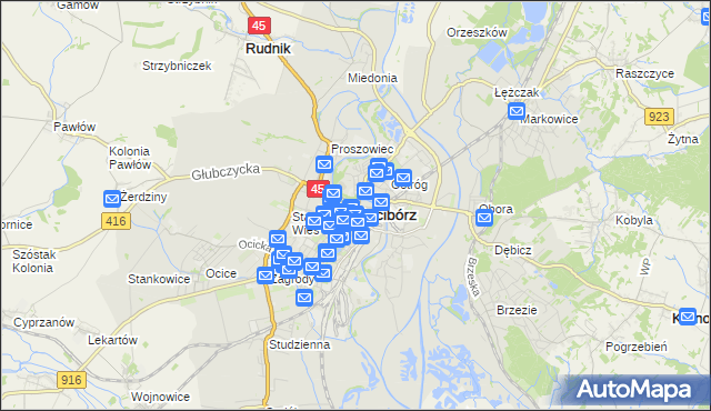 mapa Racibórz, Racibórz na mapie Targeo