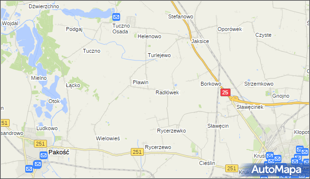 mapa Radłówek, Radłówek na mapie Targeo