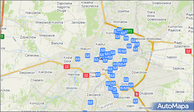 mapa Radomia, Radom na mapie Targeo