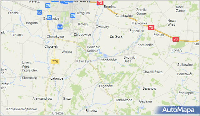 mapa Radzanów gmina Busko-Zdrój, Radzanów gmina Busko-Zdrój na mapie Targeo