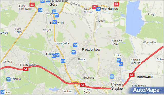 mapa Radzionków, Radzionków na mapie Targeo