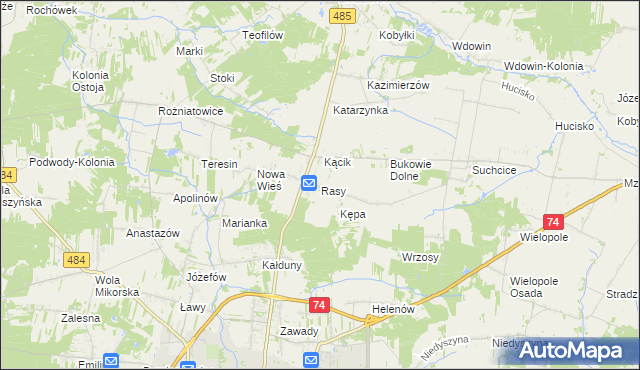 mapa Rasy, Rasy na mapie Targeo