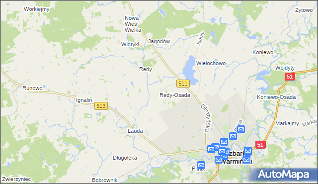 mapa Redy-Osada, Redy-Osada na mapie Targeo