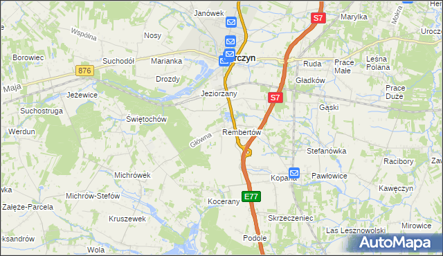 mapa Rembertów, Rembertów na mapie Targeo
