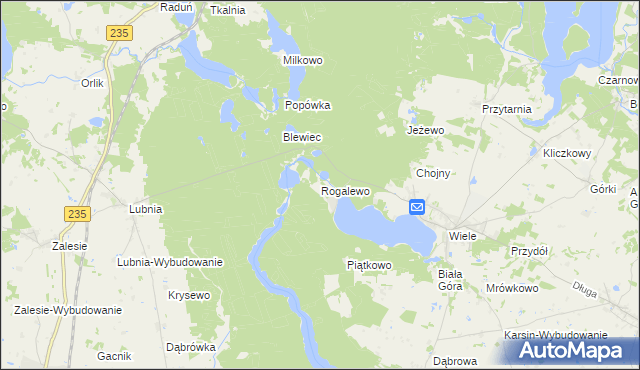 mapa Rogalewo, Rogalewo na mapie Targeo
