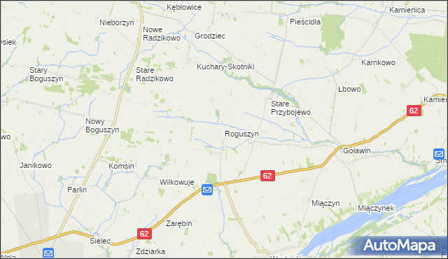 mapa Roguszyn gmina Czerwińsk nad Wisłą, Roguszyn gmina Czerwińsk nad Wisłą na mapie Targeo