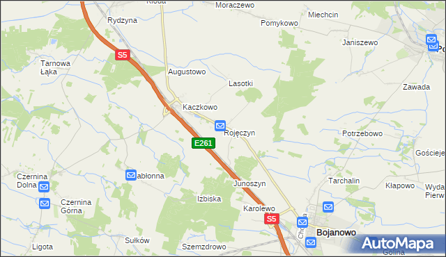 mapa Rojęczyn, Rojęczyn na mapie Targeo