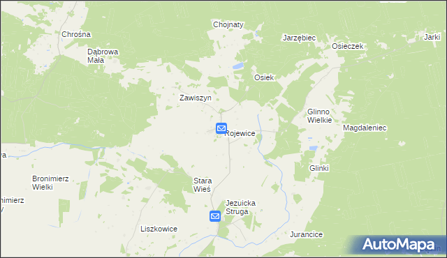 mapa Rojewice, Rojewice na mapie Targeo