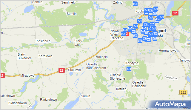 mapa Rokocin, Rokocin na mapie Targeo