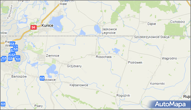 mapa Rosochata, Rosochata na mapie Targeo