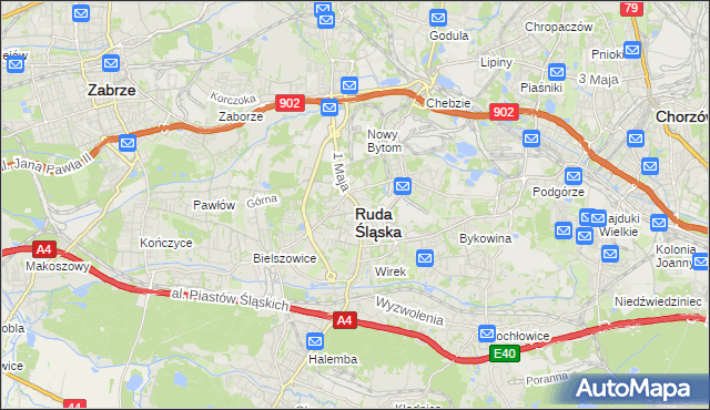 mapa Rudy Śląskiej, Ruda Śląska na mapie Targeo