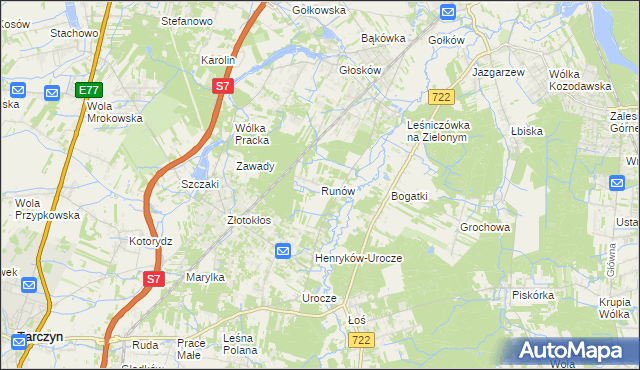 mapa Runów, Runów na mapie Targeo