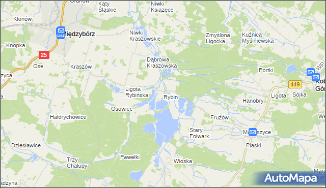 mapa Rybin, Rybin na mapie Targeo