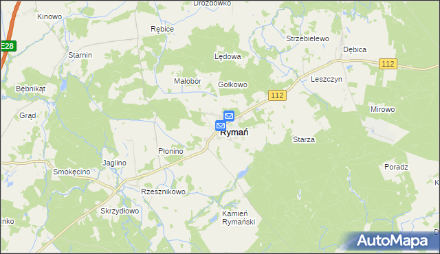 mapa Rymań, Rymań na mapie Targeo