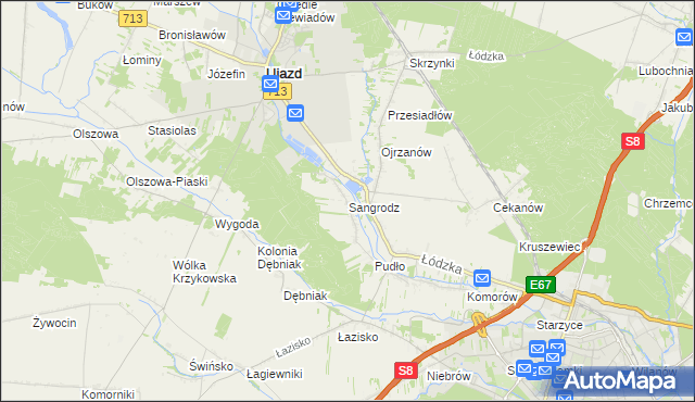 mapa Sangrodz, Sangrodz na mapie Targeo