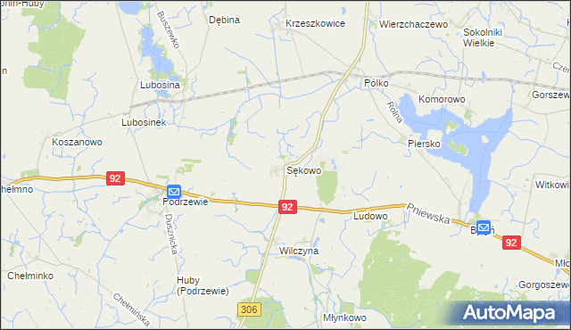 mapa Sękowo gmina Duszniki, Sękowo gmina Duszniki na mapie Targeo
