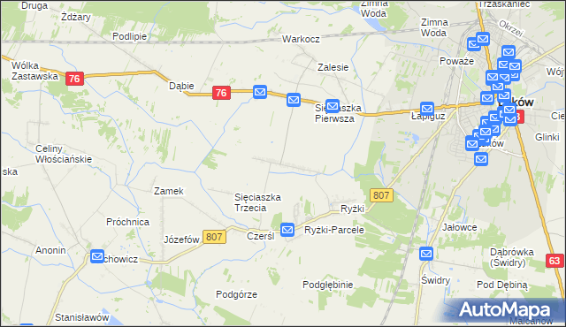 mapa Sięciaszka Druga, Sięciaszka Druga na mapie Targeo