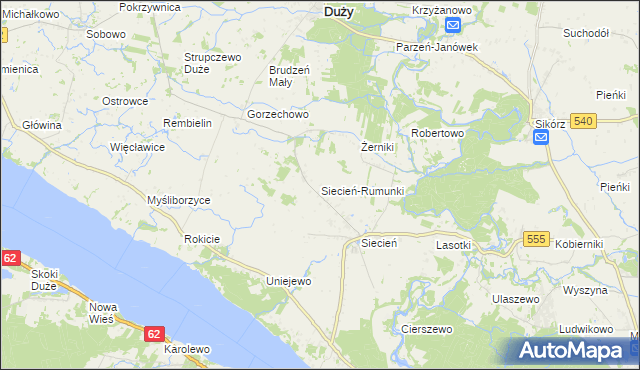 mapa Siecień-Rumunki, Siecień-Rumunki na mapie Targeo