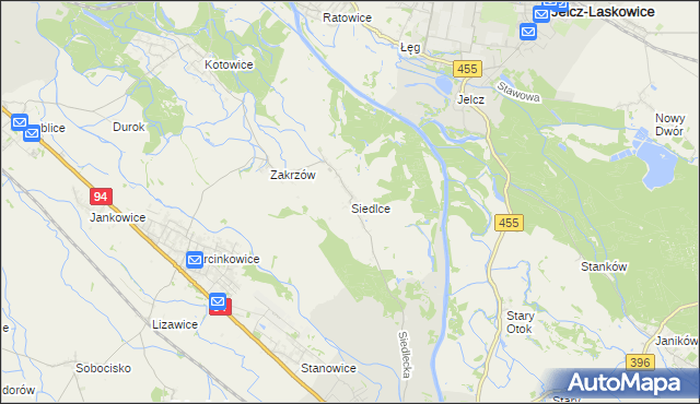 mapa Siedlce gmina Oława, Siedlce gmina Oława na mapie Targeo