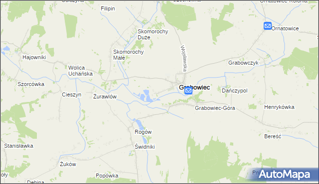 mapa Siedlisko gmina Grabowiec, Siedlisko gmina Grabowiec na mapie Targeo