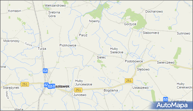 mapa Sielec gmina Żnin, Sielec gmina Żnin na mapie Targeo