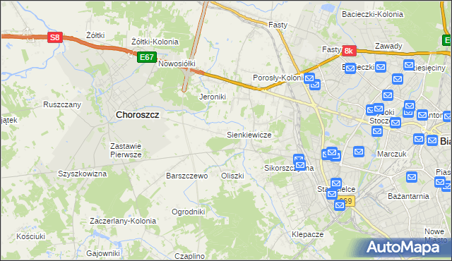 mapa Sienkiewicze, Sienkiewicze na mapie Targeo