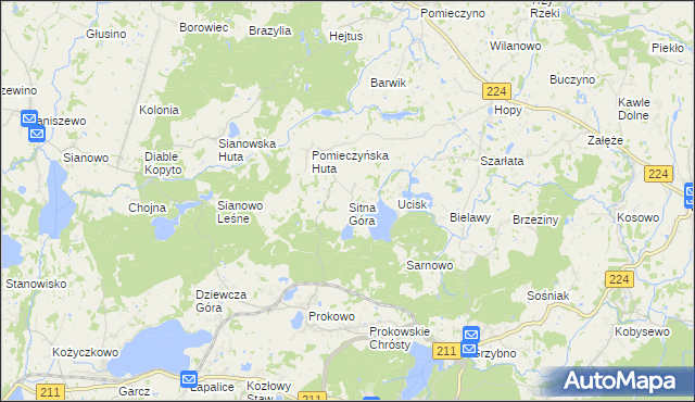 mapa Sitna Góra, Sitna Góra na mapie Targeo