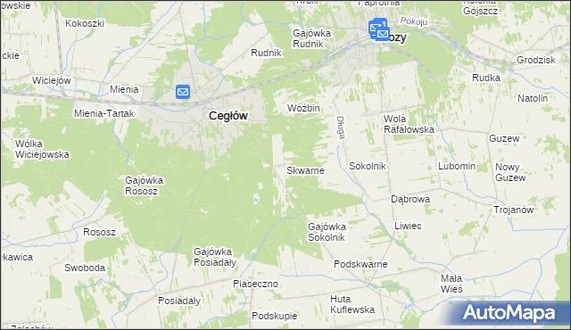 mapa Skwarne, Skwarne na mapie Targeo