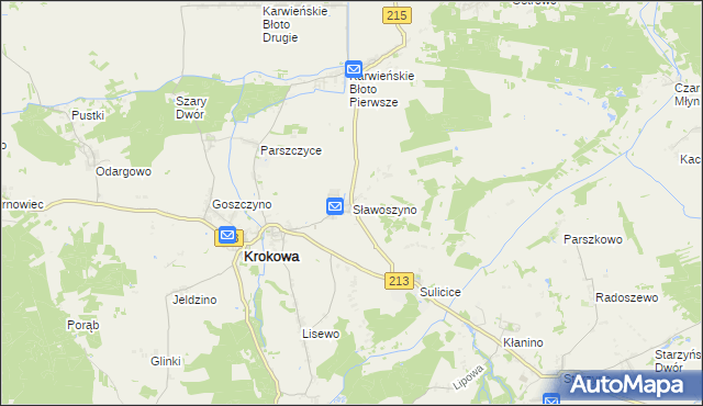 mapa Sławoszyno, Sławoszyno na mapie Targeo
