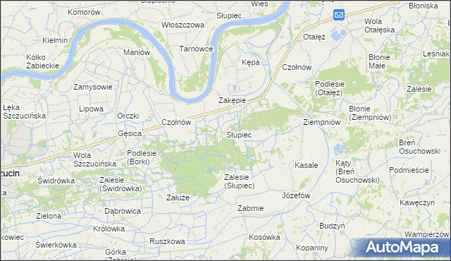 mapa Słupiec gmina Szczucin, Słupiec gmina Szczucin na mapie Targeo