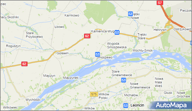 mapa Smoszewo, Smoszewo na mapie Targeo