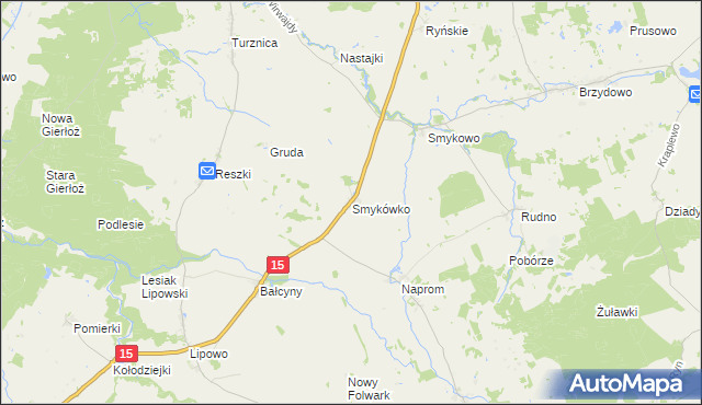 mapa Smykówko, Smykówko na mapie Targeo