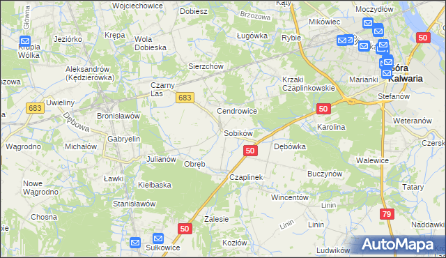 mapa Sobików, Sobików na mapie Targeo