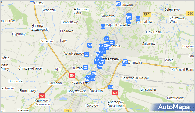 mapa Sochaczew, Sochaczew na mapie Targeo
