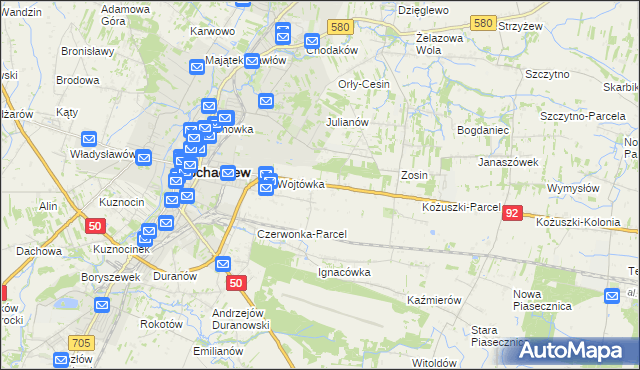mapa Sochaczew-Wieś, Sochaczew-Wieś na mapie Targeo