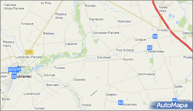 mapa Sokołowo gmina Brześć Kujawski, Sokołowo gmina Brześć Kujawski na mapie Targeo