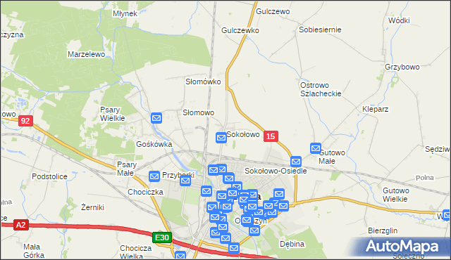 mapa Sokołowo gmina Września, Sokołowo gmina Września na mapie Targeo